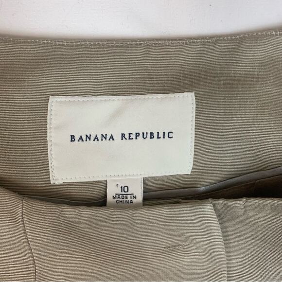 Banana Republic womens 10 medium blazer silk linen pemplam jacket tan gold work - Picture 11 of 11